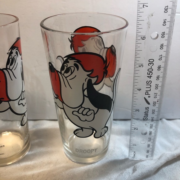 Vintage 1975 Droopy Pepsi Glasses 6.5” Tall - Picture 2 of 6